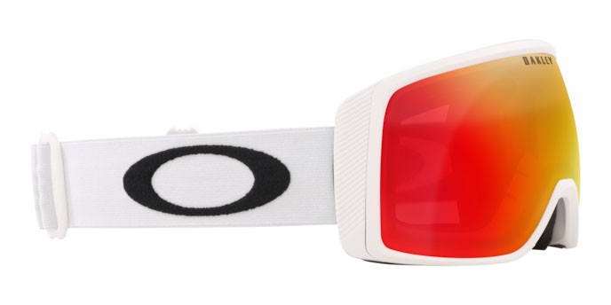 Maschere da Sci e Snowboard Oakley Flight Tracker S OO 7106 (710613) colore matte white forma irregolare lenti prizm snow torch