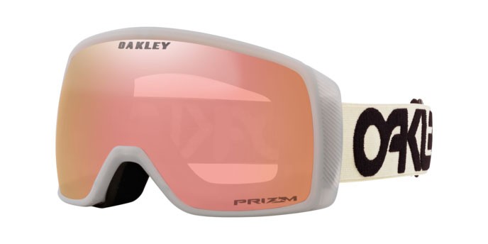 Skibrillen und Snowboard masken Oakley Flight Tracker S OO 7106 (710640) farbe grigio freddo opaco form maske gläser prizm rose gold iridium