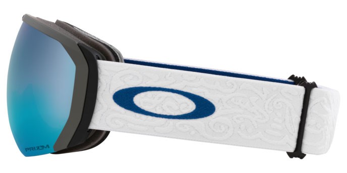 Ski and snowboard goggles Oakley Flight Path L OO 7110 (711068) color bianco shape mask lenses prizm snow sapphire iridium