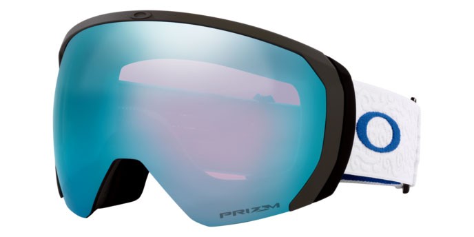 Ski and snowboard goggles Oakley Flight Path L OO 7110 (711068) color bianco shape mask lenses prizm snow sapphire iridium