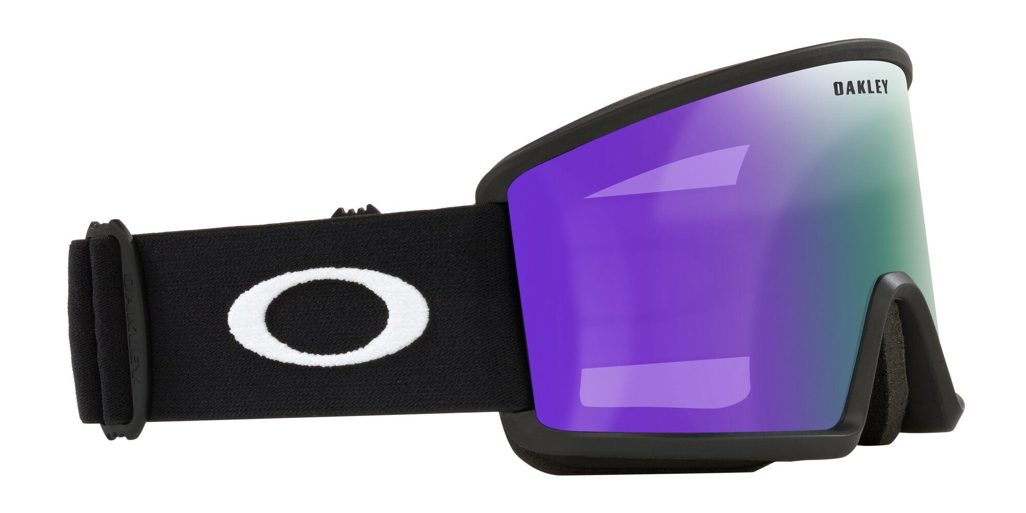 Ski and snowboard goggles Oakley Target Line L OO 7120 (712014) color nero opaco shape mask lenses violet iridium