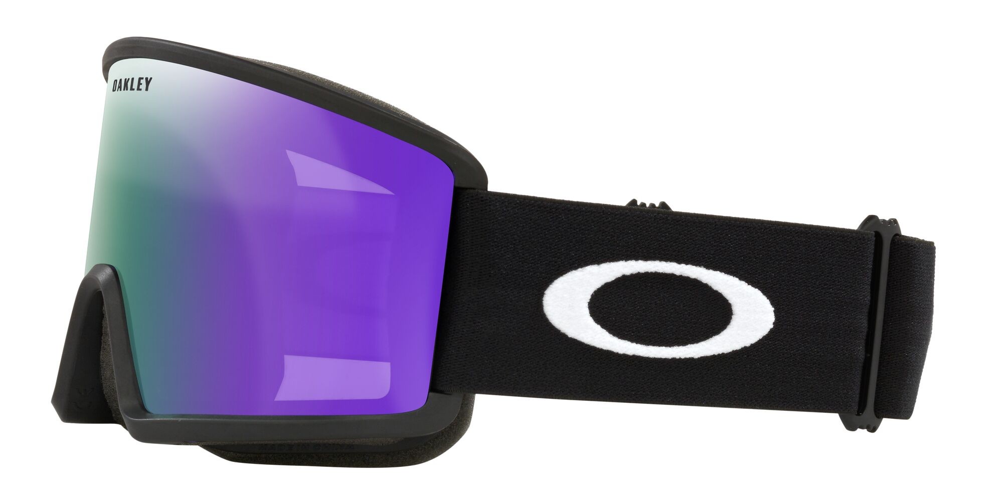 Ski and snowboard goggles Oakley Target Line L OO 7120 (712014) color nero opaco shape mask lenses violet iridium
