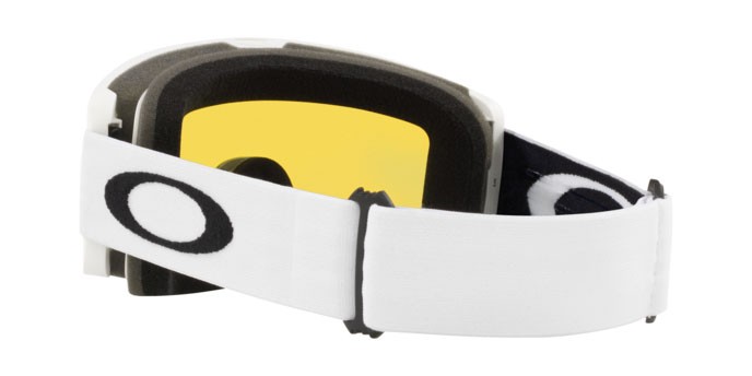 Maschere da Sci e Snowboard Oakley Target Line M OO 7121 (712108) colore matte white forma irregolare lenti hi yellow