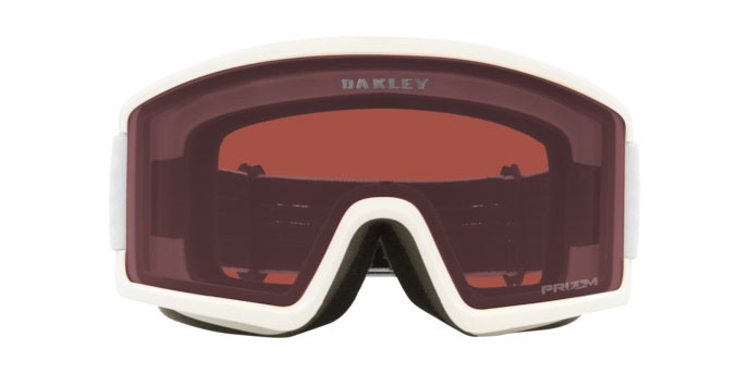 Maschere da Sci e Snowboard Oakley Target Line M OO 7121 (712121) colore bianco opaco forma mask lenti prizm snow dark grey