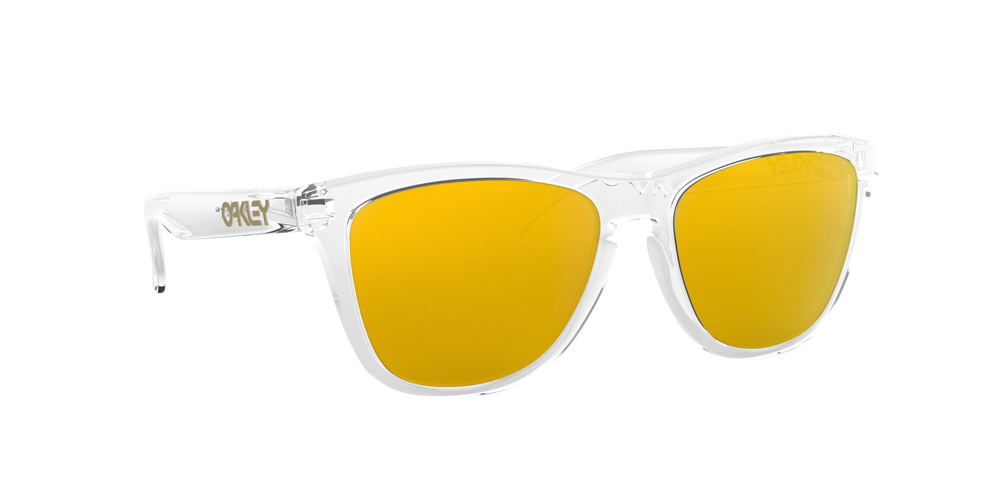 Sonnenbrillen Oakley Frogskins OO 9013 (9013A4) farbe trasparente lucido form quadratisch gläser 24k iridium
