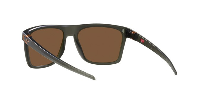 Occhiali da sole Oakley Leffingwell OO 9100 (910011) colore olive ink opaco forma rettangolare lenti prizm bronze