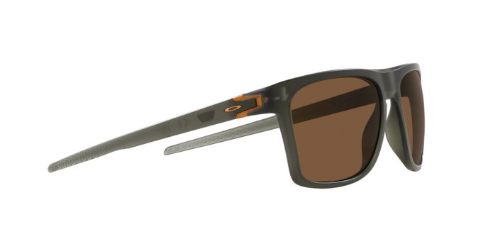 Occhiali da sole Oakley Leffingwell OO 9100 (910011) colore olive ink opaco forma rettangolare lenti prizm bronze