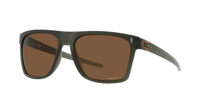 Occhiali da sole Oakley Leffingwell OO 9100 (910011) colore olive ink opaco forma rettangolare lenti prizm bronze