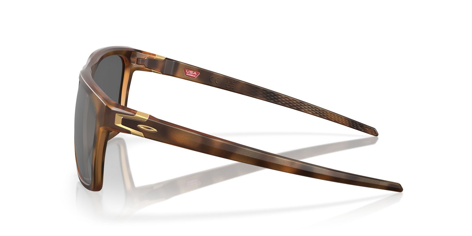 Sonnenbrillen Oakley Leffingwell OO 9100 (910018) farbe marrone opaco tartarugato form rechteckig gläser prizm black polarized