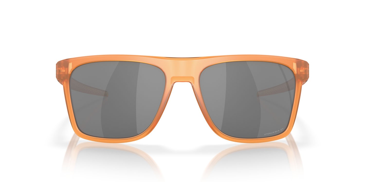 Occhiali da sole Oakley Leffingwell OO 9100 (910019) colore matte transparent ginger forma rettangolare lenti prizm black polarized