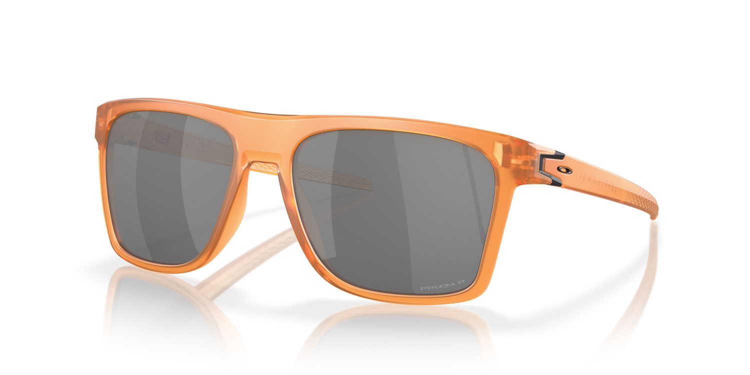 Occhiali da sole Oakley Leffingwell OO 9100 (910019) colore matte transparent ginger forma rettangolare lenti prizm black polarized