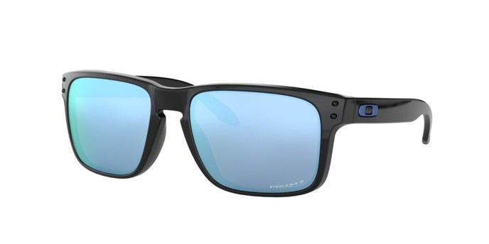 Occhiali da sole Oakley Holbrook OO 9102 (9102C1) colore polished black forma quadrato lenti prizm deep h2o polarized