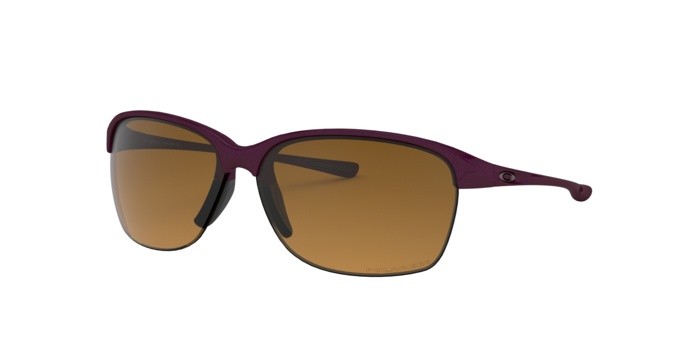 Sonnenbrillen Oakley Unstoppable OO 9191 (919103) farbe raspberry spritzer form rechteckig gläser brown gradient polarized