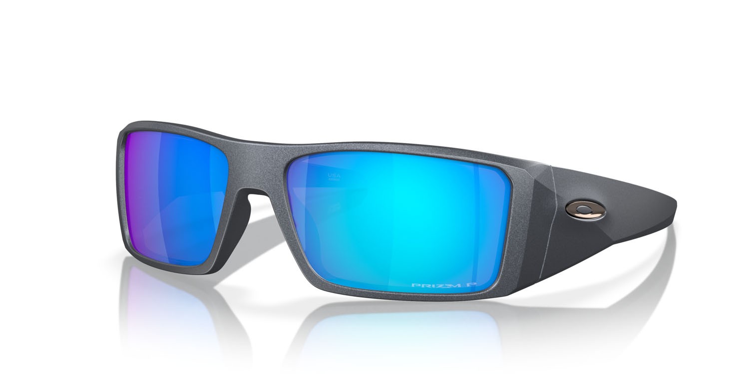 Occhiali da sole Oakley Heliostat OO 9231 (923113) colore acciaio blu forma rettangolare lenti prizm sapphire polarized
