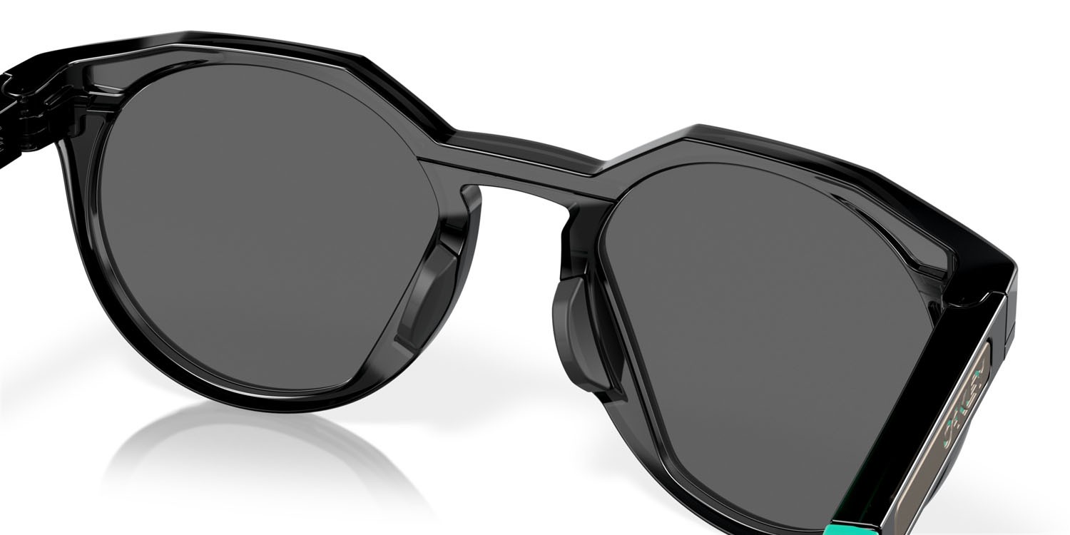 Occhiali da sole Oakley HSTN OO 9242 (924209) colore nero inchiostro forma rotondo lenti prizm black polarized