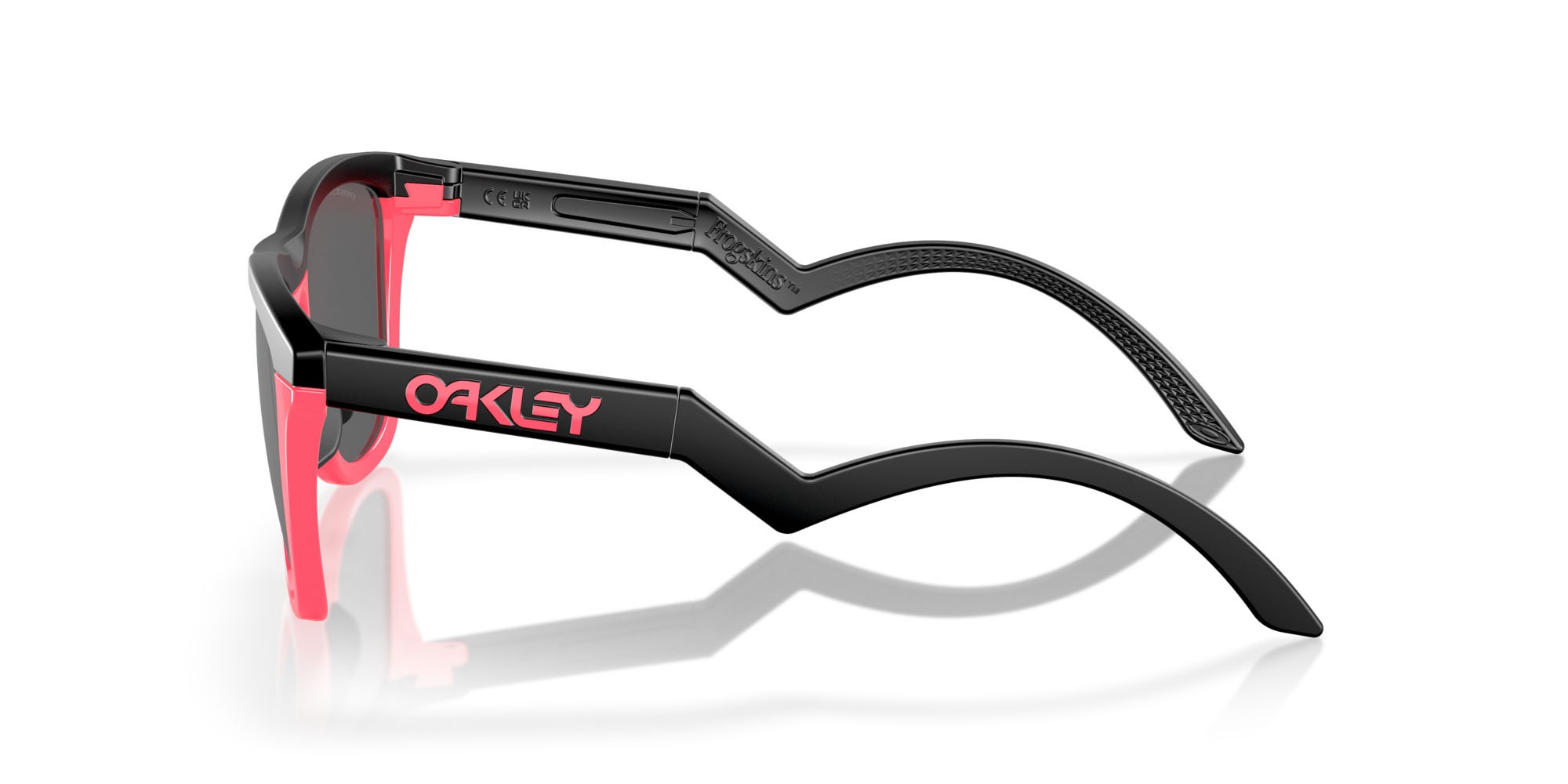 Occhiali da sole Oakley Frogskins Hybrid OO 9289 (928904) colore matte black/neon pink forma rotondo lenti prizm black