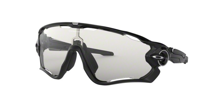 Sunglasses Oakley Jawbreaker OO 9290 (929014) color polished black shape rectangle lenses clear to black photochromic