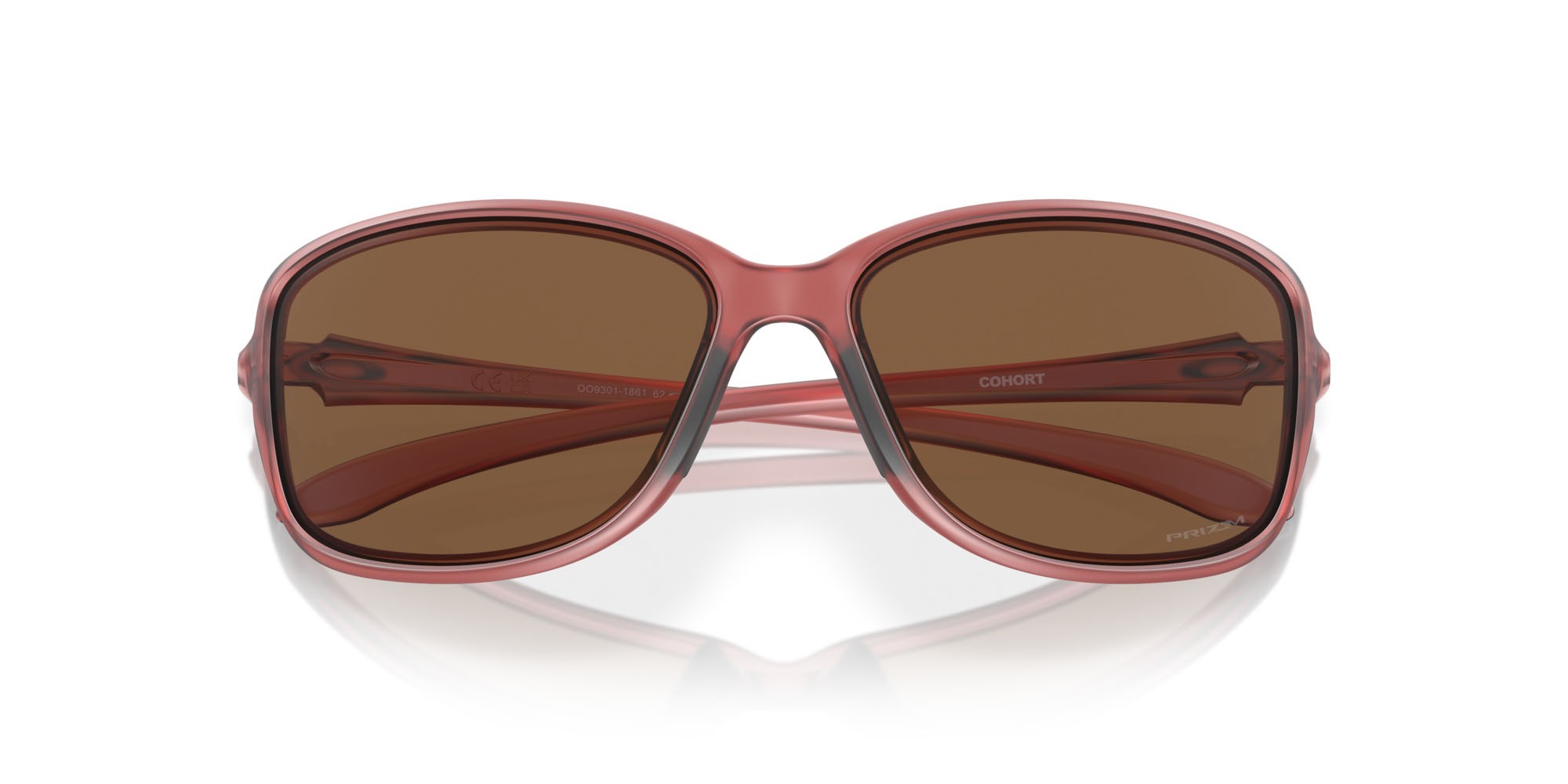 Sonnenbrillen Oakley Cohort OO 9301 (930118) farbe rosso berry opaco form rechteckig gläser prizm bronze