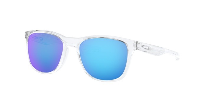 Sonnenbrillen Oakley Trillbe x OO 9340 (934005) farbe polished clear form rechteckig gläser sapphire iridium polarized
