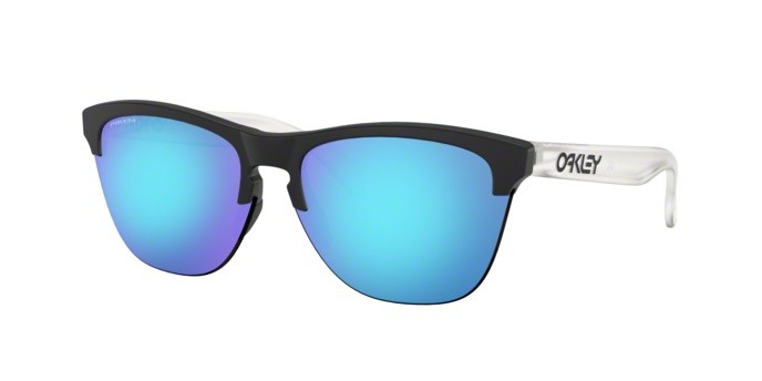 Sonnenbrillen Oakley Frogskins lite OO 9374 (937402) farbe matte black form rund gläser prizm sapphire