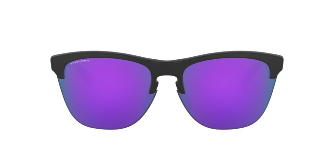Sonnenbrillen Oakley Frogskins lite OO 9374 (937431) farbe matte black form rund gläser prizm violet