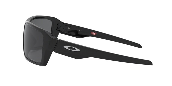 Occhiali da sole Oakley Double edge OO 9380 (938008) colore polished black forma rettangolare lenti prizm black polarized