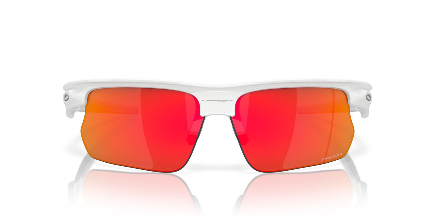 Sonnenbrillen Oakley Bisphaera OO 9400 (940003) farbe bianco lucido form rechteckig gläser prizm ruby