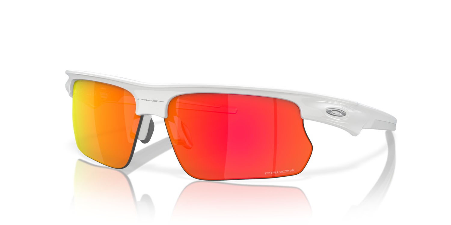Sonnenbrillen Oakley Bisphaera OO 9400 (940003) farbe bianco lucido form rechteckig gläser prizm ruby