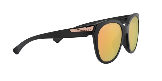 Sonnenbrillen Oakley Low key OO 9433 (943305) farbe matte black form rund gläser prizm rose gold polarized