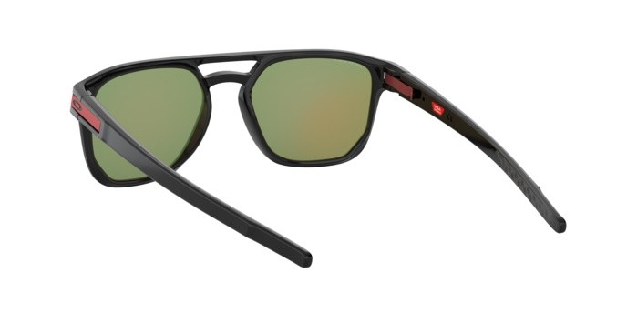 Sonnenbrillen Oakley Latch beta OO 9436 (943607) farbe polished black form quadratisch gläser prizm ruby