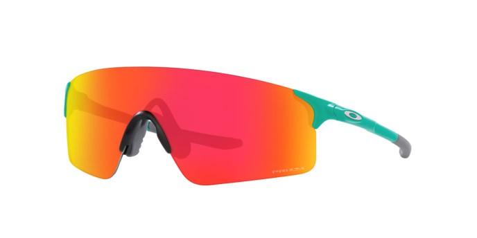 Occhiali da sole Oakley Evzero Blades OO 9454 (945420) colore celeste opaco forma mask lenti prizm ruby