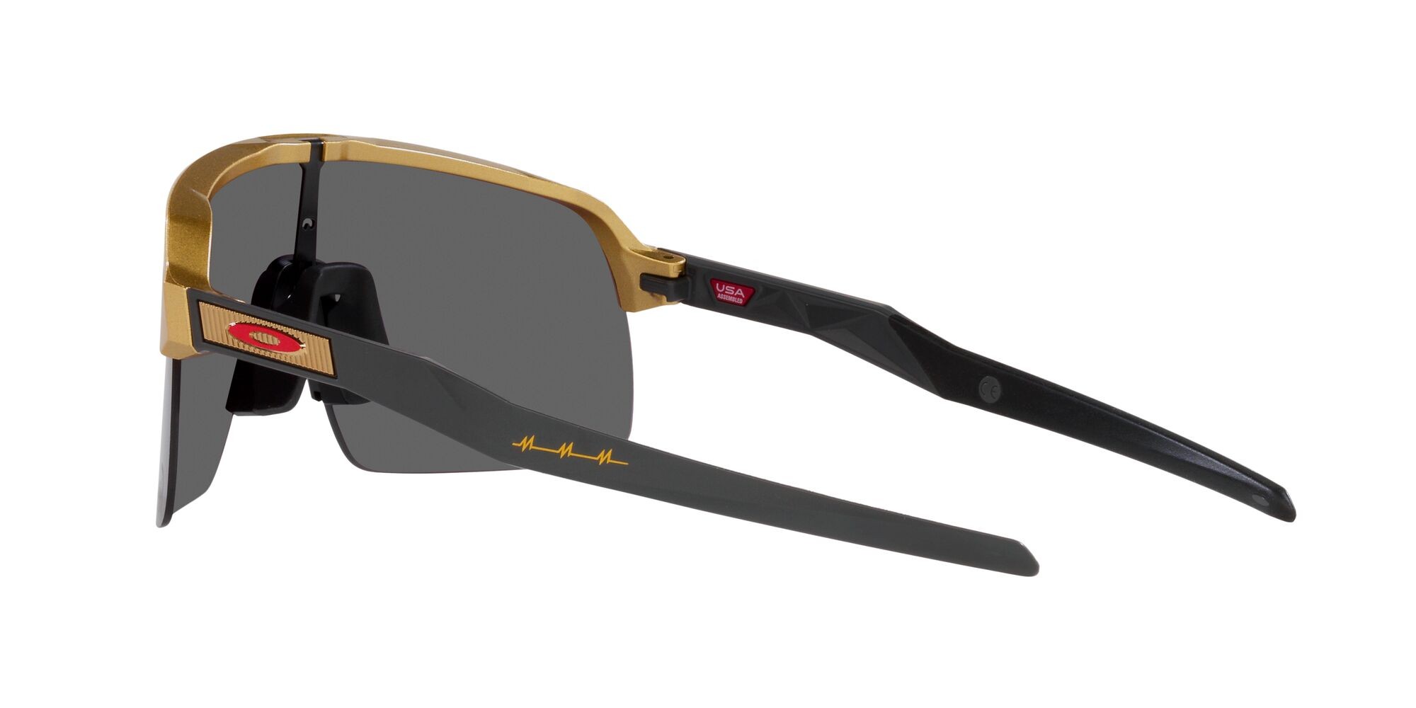 Occhiali da sole Oakley Sutro Lite Patrick Mahomes II Collection OO 9463 (946347) colore oro olimpico forma mask lenti prizm black