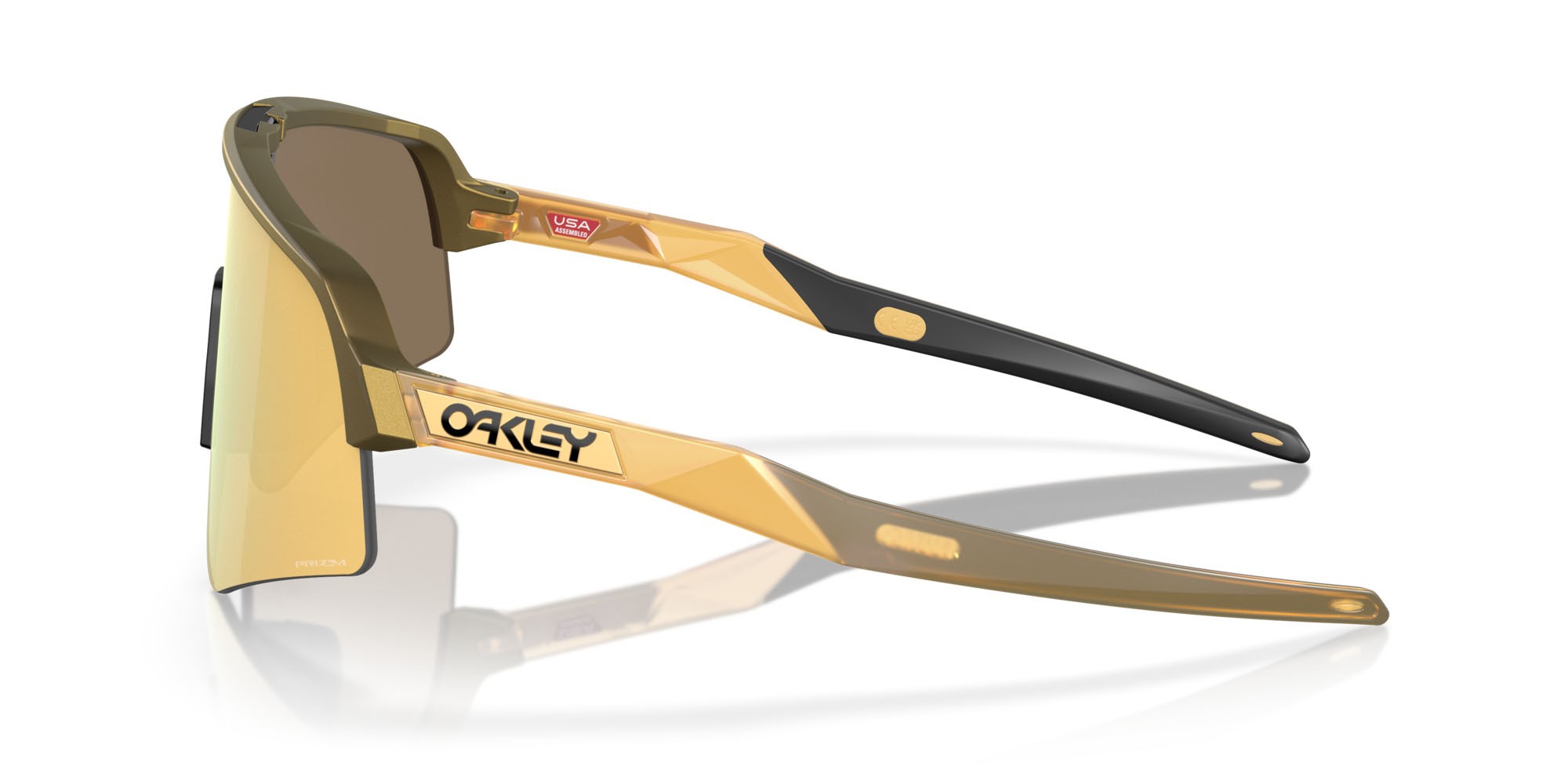 Occhiali da sole Oakley Sutro Lite Sweep OO 9465 (946521) colore brass tax forma mask lenti prizm 24k