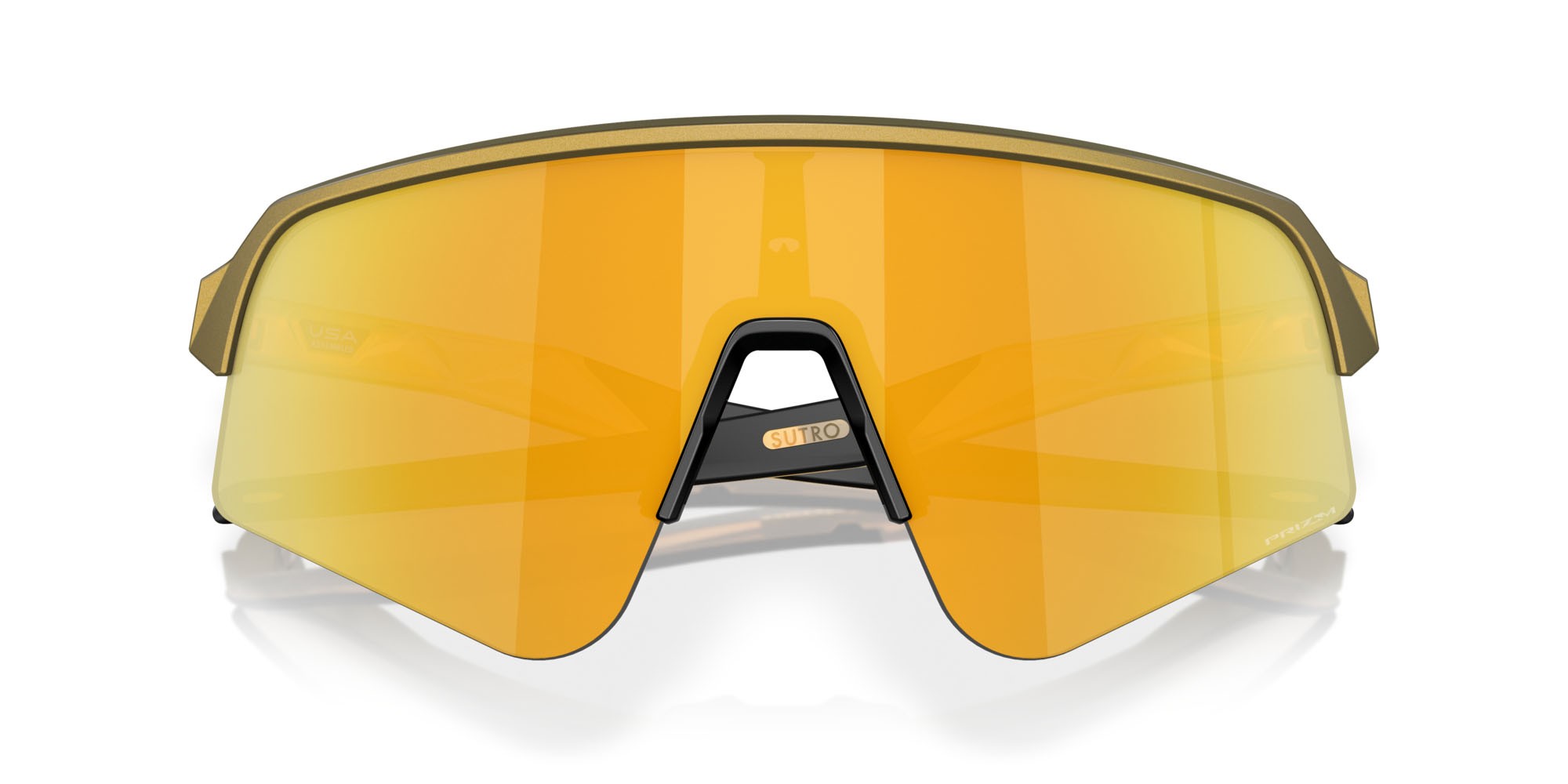 Occhiali da sole Oakley Sutro Lite Sweep OO 9465 (946521) colore brass tax forma mask lenti prizm 24k