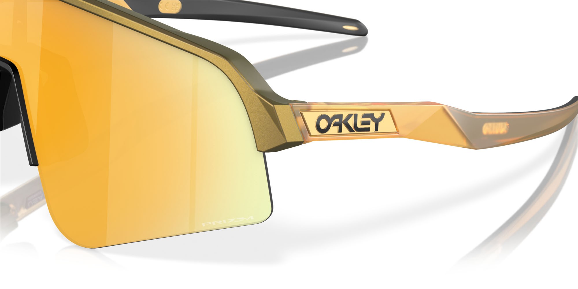 Occhiali da sole Oakley Sutro Lite Sweep OO 9465 (946521) colore brass tax forma mask lenti prizm 24k