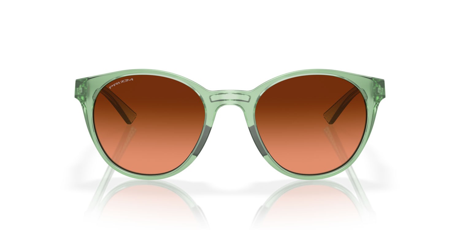 Sonnenbrillen Oakley Spindrift OO 9474 (947413) farbe transparent jade form rund gläser prizm marrone sfumato
