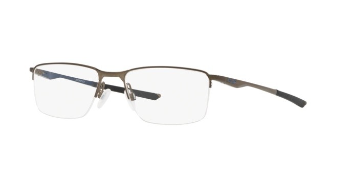 Brillen Oakley Socket 5.5 OX 3218 (321806) farbe satin pewter/poisedon blue form rechteckig gläser clear
