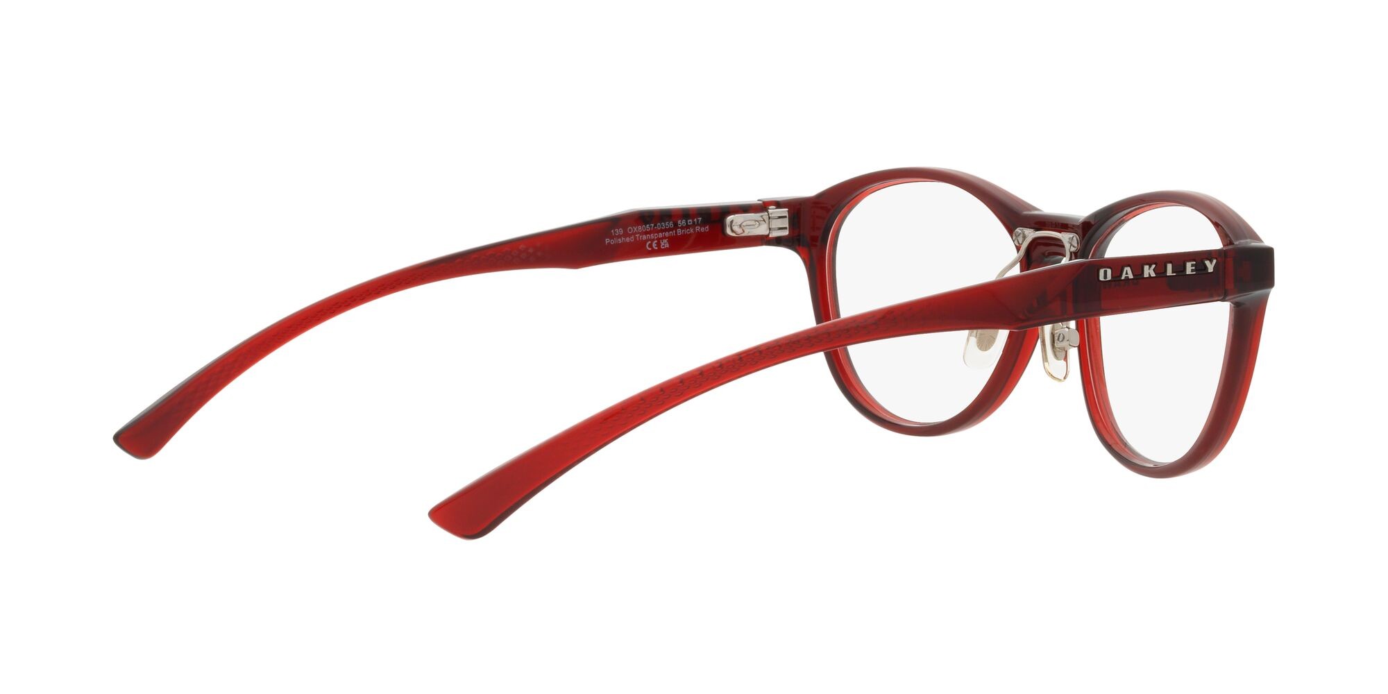 Brillen Oakley Draw Up OX 8057 (805703) farbe rosso mattone lucido trasparente form rund gläser lente demo