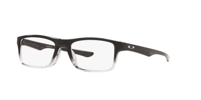 Occhiali da vista Oakley Plank 2.0 OX 8081 (808112) colore polished black clear fade forma rettangolare lenti clear