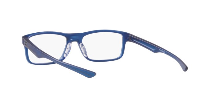 Occhiali da vista Oakley Plank 2.0 OX 8081 (808116) colore blu opaco traslucido forma rettangolare lenti lente demo