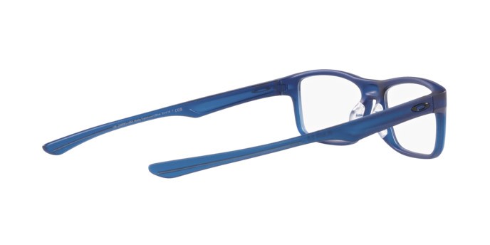 Occhiali da vista Oakley Plank 2.0 OX 8081 (808116) colore blu opaco traslucido forma rettangolare lenti lente demo