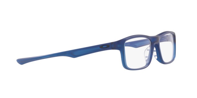 Occhiali da vista Oakley Plank 2.0 OX 8081 (808116) colore blu opaco traslucido forma rettangolare lenti lente demo