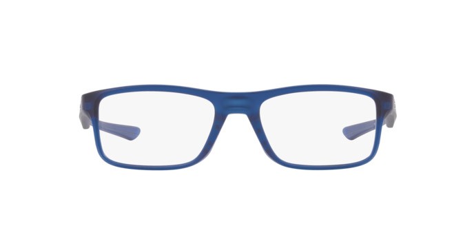 Occhiali da vista Oakley Plank 2.0 OX 8081 (808116) colore blu opaco traslucido forma rettangolare lenti lente demo