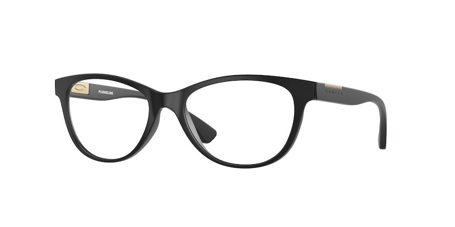 Brillen Oakley Plungeline OX 8146 (814607) farbe satin black form rund gläser clear
