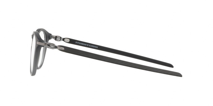 Brillen Oakley Pitchman r carbon OX 8149 (814902) farbe satin grey smoke form rund gläser clear