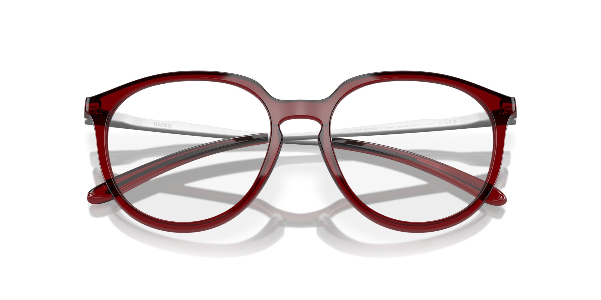 Brillen Oakley Bmng OX 8150 (815004) farbe polished trans brick red form rund gläser lente demo