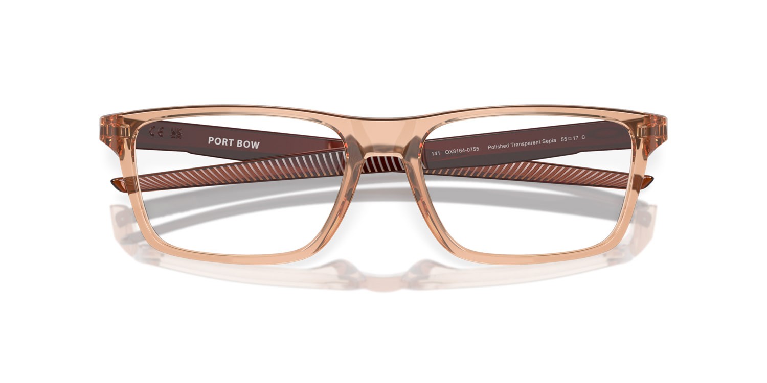 Brillen Oakley Port Bow OX 8164 (816407) farbe polished transparent sepia form rechteckig gläser lente demo