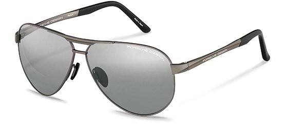 Sonnenbrillen Porsche Design P8649 (F199) farbe satin gun gläser antiriflesso - smoke mirror silver