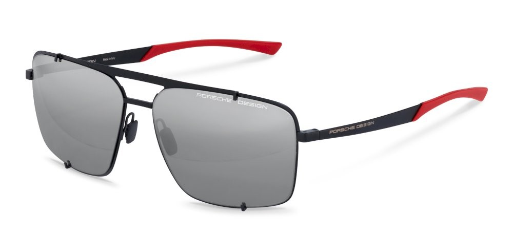 Sunglasses Porsche Design P8919 (A) color black - red lenses red mirror silver