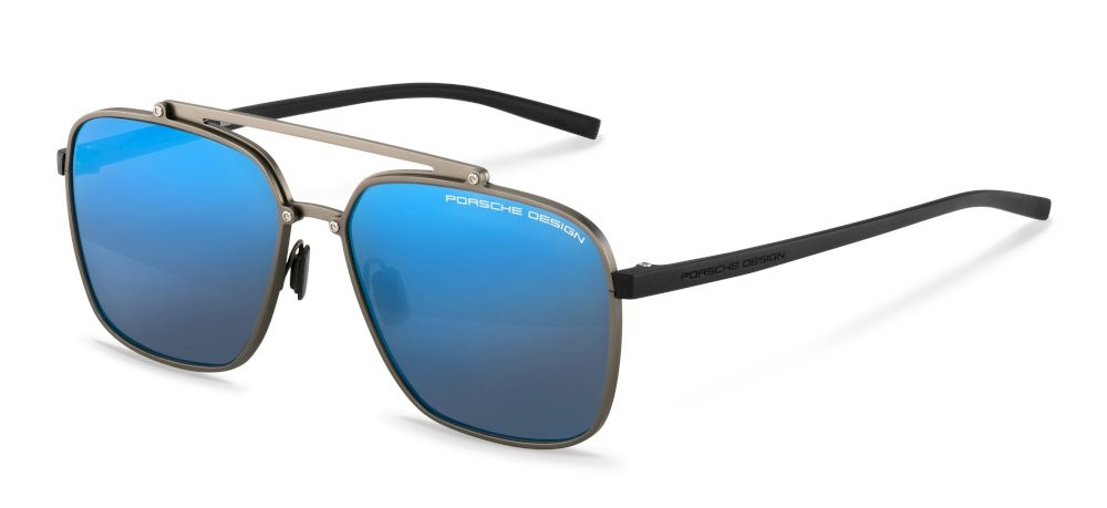 Sunglasses Porsche Design P8937 (D) color dark grey - black lenses blue/mirror blue